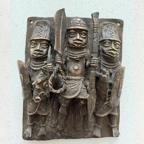 African Benin Bronze Plaque - Paulski Art