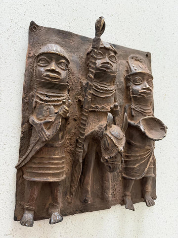 African Benin Bronze Plaque - Paulski Art
