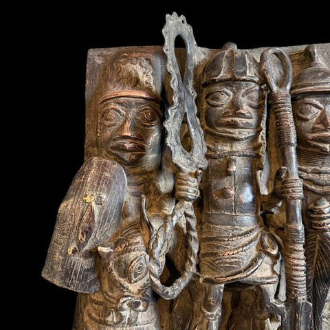 African Benin Bronze Plaque - Paulski Art