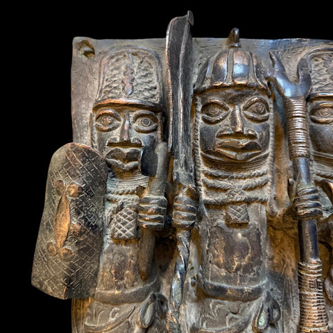 African Benin Bronze Plaque - Paulski Art