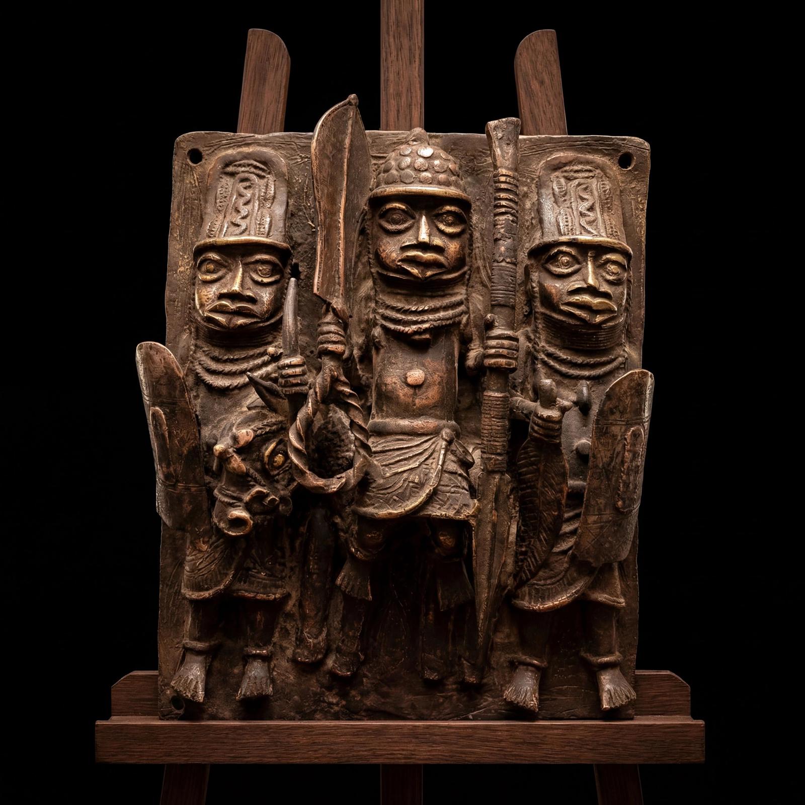 African Benin Bronze Plaque