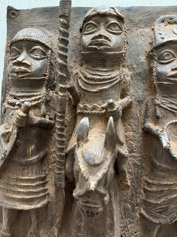 African Benin Bronze Plaque - Paulski Art