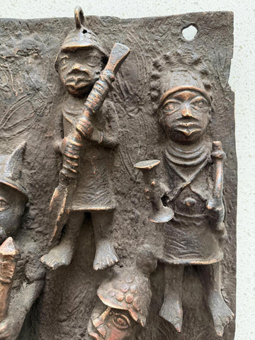 African Benin Bronze Plaque - Paulski Art
