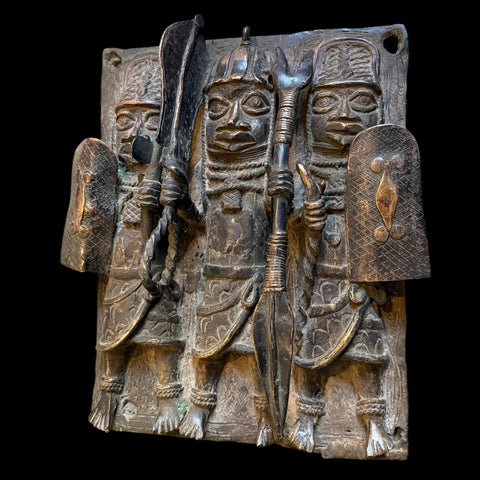African Benin Bronze Plaque - Paulski Art