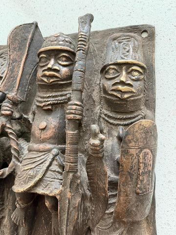 African Benin Bronze Plaque - Paulski Art