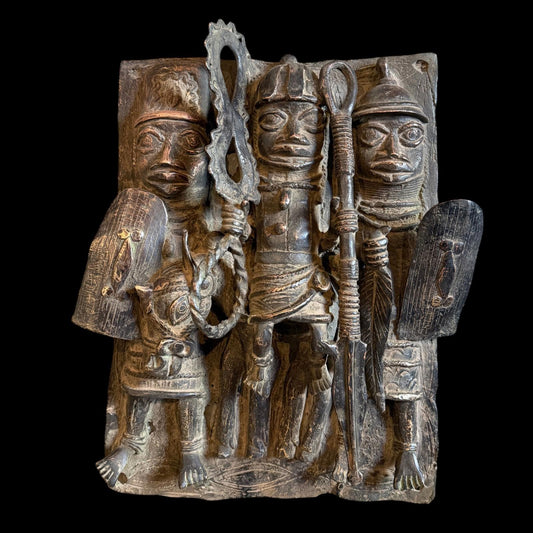 African Benin Bronze Plaque - Paulski Art