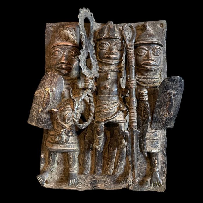 African Benin Bronze Plaque