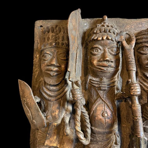 African Benin Bronze Plaque - Paulski Art