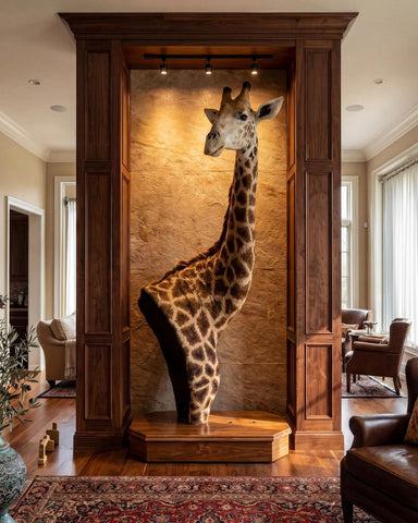African Giraffe Taxidermy Shoulder Mount - Paulski Art