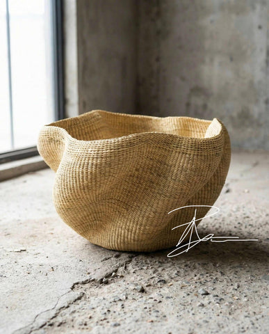 Handmade African Wave Basket | Bolga Basket | African Baskets | Handmade Baskets | Decor Basket | Wicker Planter Basket