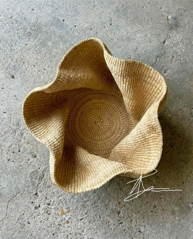 Handmade African Wave Basket | Bolga Basket | African Baskets | Handmade Baskets | Decor Basket | Wicker Planter Basket