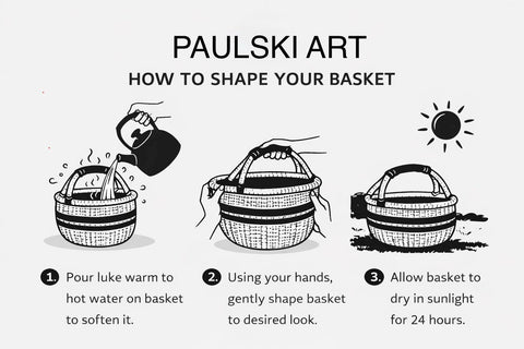 Handmade African Wave Basket | Bolga Basket | African Baskets | Handmade Baskets | Decor Basket | Wicker Planter Basket