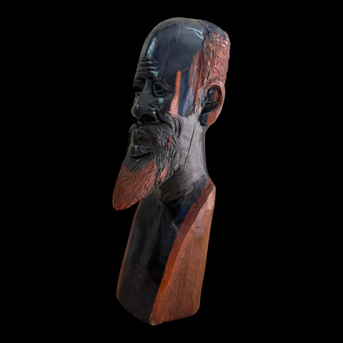 Vintage African Ironwood and Carving Sculpture | Hand crafted Wood Sculpture | Bust Sculpture | African Wood Mask