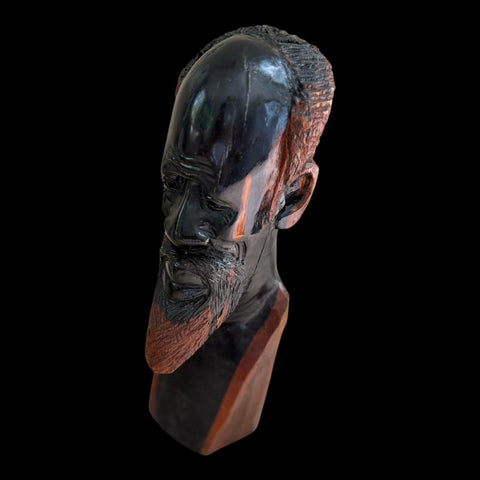 Vintage African Ironwood and Carving Sculpture | Hand crafted Wood Sculpture | Bust Sculpture | African Wood Mask