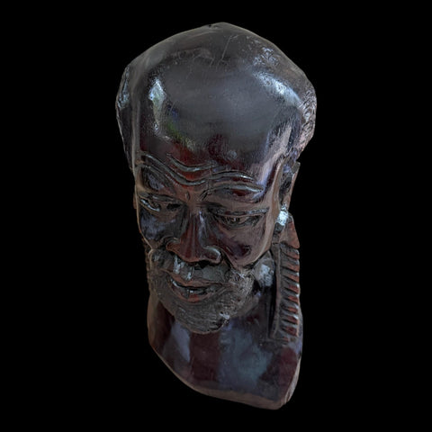 Vintage African Ironwood and Carving Sculpture | Hand crafted Wood Sculpture | Bust Sculpture | African Wood Mask
