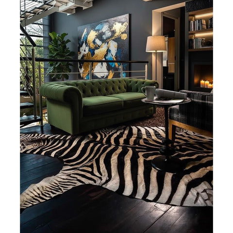 Non Felted A Grade Zebra Hide Rug #2
