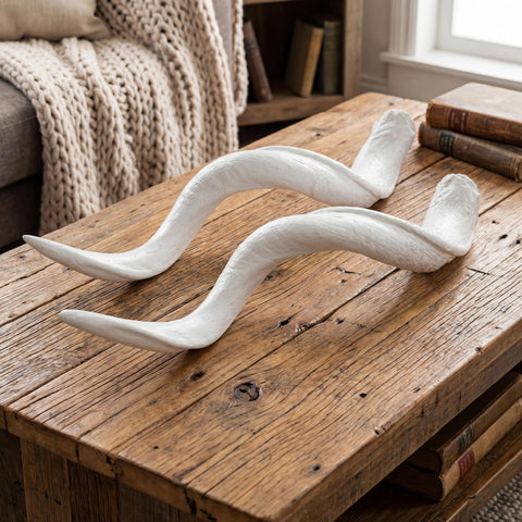 Resin White Kudu Horn Sculpture - Paulski Art