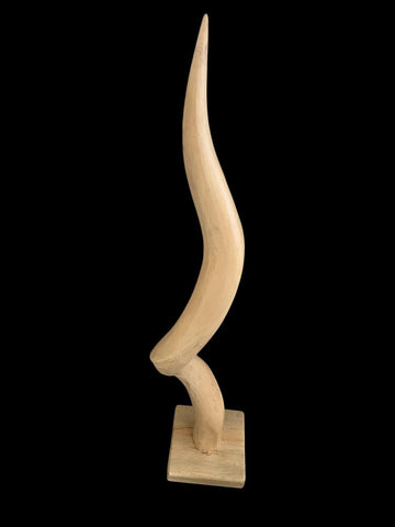 Wooden Kudu Horn Sculpture - Paulski Art