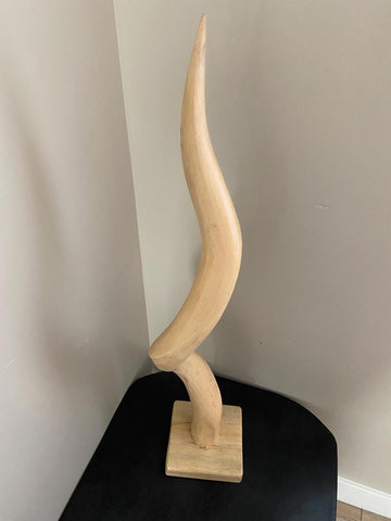 Wooden Kudu Horn Sculpture - Paulski Art
