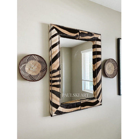 Genuine Zebra Hide Mirror - Paulski Art 