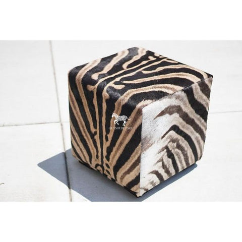 zebra skin stool | zebra hide rug furniture