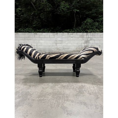 zebra hide furniture ottoman chaise