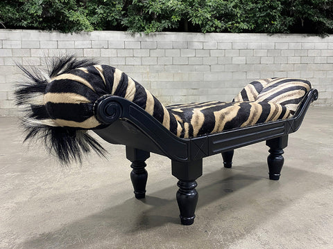 zebra hide furniture ottoman chaise