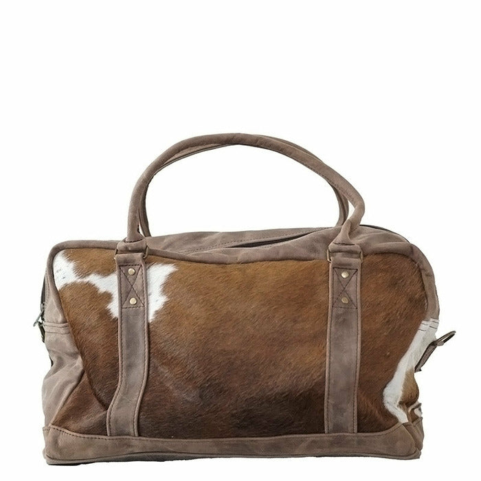 Unisex Cowhide Leather Duffle Bag