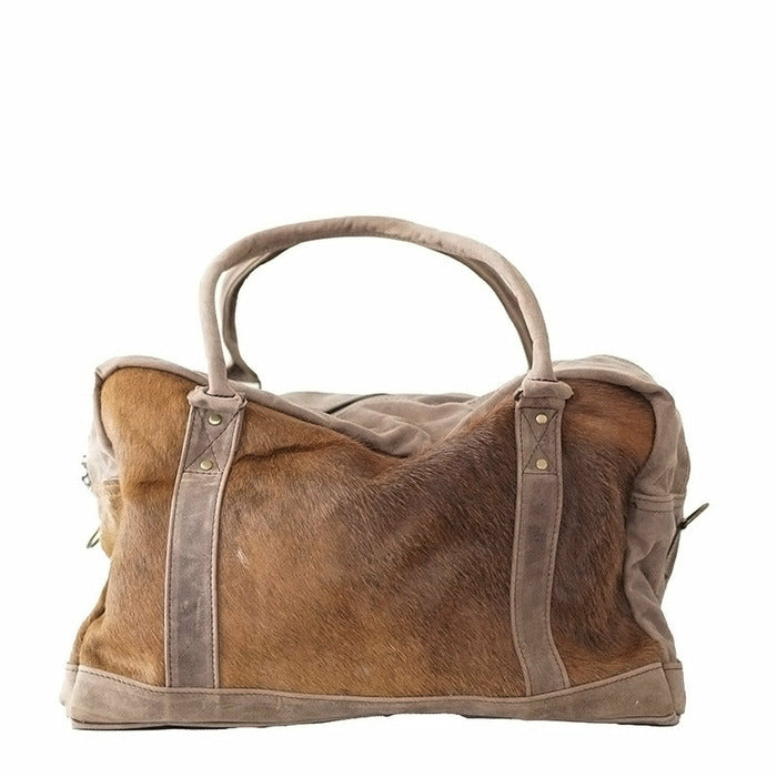 Unisex Cowhide Leather Duffle Bag