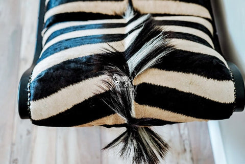 zebra hide ottoman