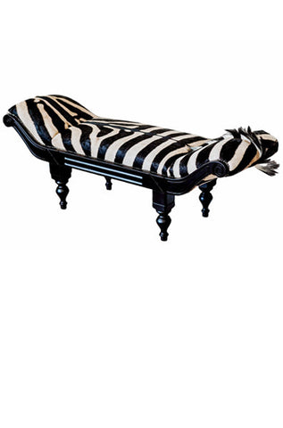 zebra skin rug chaise