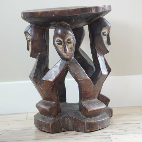 OLD Lega African Stool | Antique African Stool | African End Table | African Wooden Table | African Bench | Side Stool | African Art
