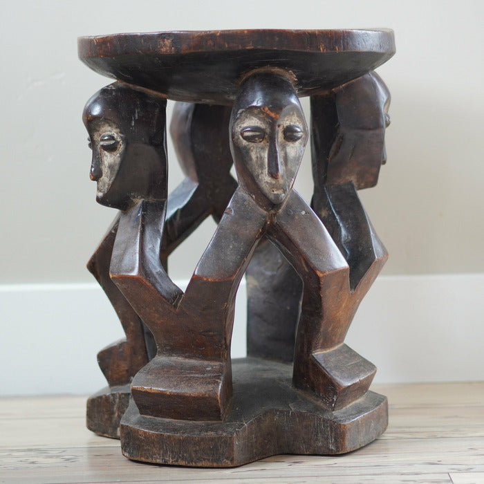 OLD Lega African Stool | Antique African Stool | African End Table | African Wooden Table | African Bench | Side Stool | African Art