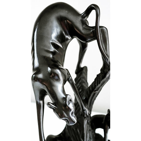 Leopard Makonde Ebony Carving & Figurine | African Ebony African Art | African Carving | African Mask | Wood Sculpture