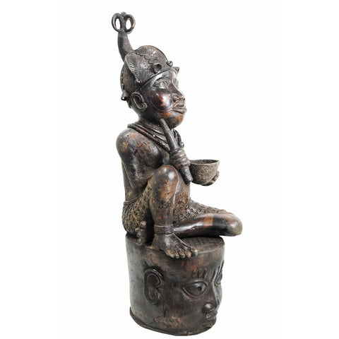 XL Royal African Antique Bronze Figure | African Art and Sculpture | African Mask and Figurines | Nigeria Benin Bronze Tribal Art