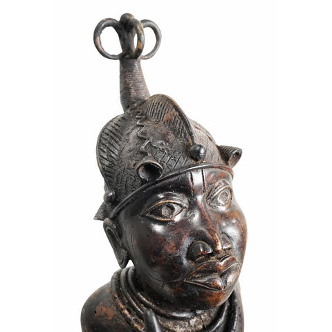 XL Royal African Antique Bronze Figure | African Art and Sculpture | African Mask and Figurines | Nigeria Benin Bronze Tribal Art