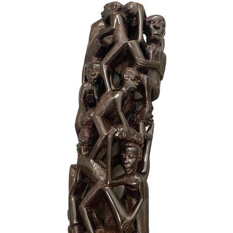 Ebony Makonde Tree of Life African Figurine & Carving |Ujamaa Ebony African Art | African Carving | African Mask | Wood Sculpture