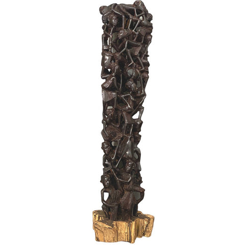 26” Ebony Makonde Tree of Life African Figurine & Carving |Ujamaa Ebony African Art | African Carving | African Mask | Wood Sculpture