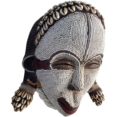 BX Baule Beaded African Mask | African Tribal Mask | African Art | Tribal Mask | Tribal Art | Wooden Mask | African Masks | African Wall Art