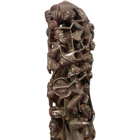 27” Ebony Makonde Tree of Life African Figurine & Carving |Ujamaa Ebony African Art | African Carving | African Mask | Wood Sculpture