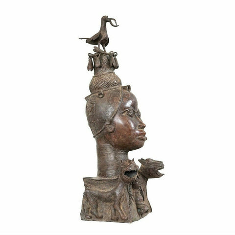 XL African Benin Bronze Head